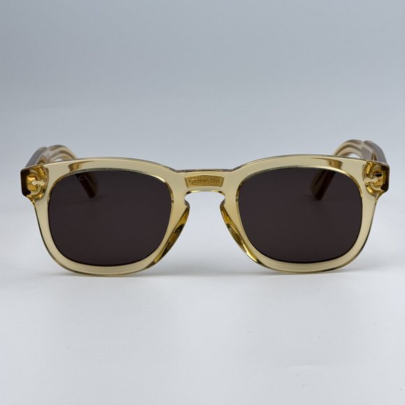 NEW Gucci GG0182S 006 Transparent Brown Grey Square Unisex  display picture 2